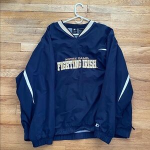 *SOLD* Starter Notre Dame Fighting Irish Navy Pullover Jacket Size XL